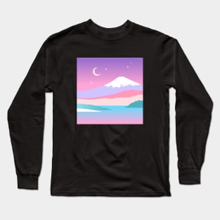 Pastel Mountain Fuji Artwork Long Sleeve T-Shirt